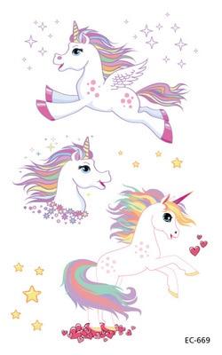 Waterproof Temporary Tattoo Sticker Cute Unicorn Fake Tatoo Tatouage Temporaire Flash Tatto hand foot For Kids Children Girl