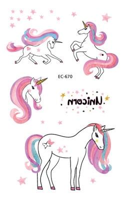Waterproof Temporary Tattoo Sticker Cute Unicorn Fake Tatoo Tatouage Temporaire Flash Tatto hand foot For Kids Children Girl