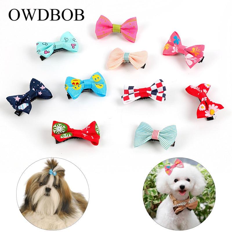 OWDBOB 10pc/set Pet Hair Clips Butterfly Hair Barrette Cute Dog Kitten Puppy Bow Hairpins Hairband Pet Grooming Beauty Supplies
