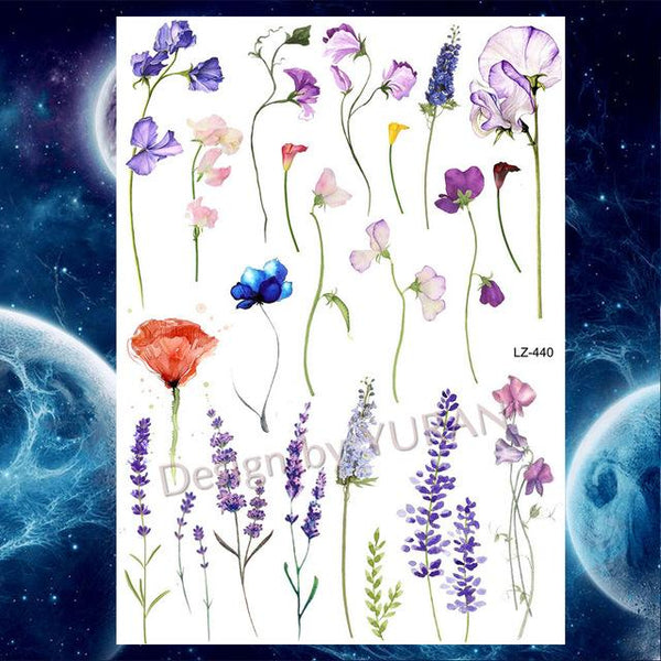 Roses Waterproof Temporary Tattoo Stickers Women Dating Makeup Back Art Tattoo Paste 21x15CM Large Body Arm Chest Tatoo Wall
