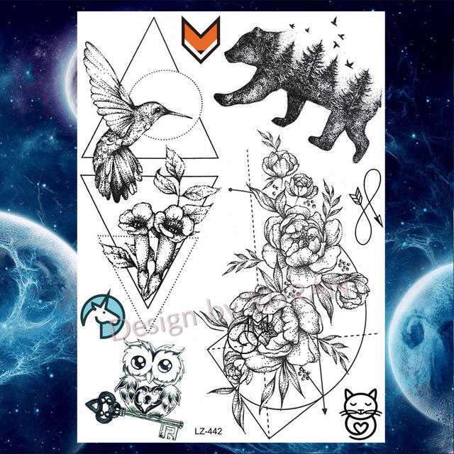 Roses Waterproof Temporary Tattoo Stickers Women Dating Makeup Back Art Tattoo Paste 21x15CM Large Body Arm Chest Tatoo Wall