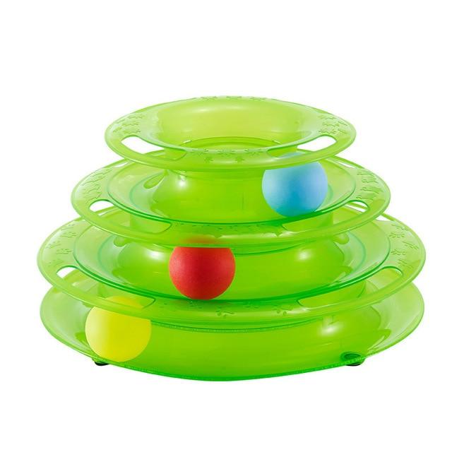Cat Toy Ball Pet Toy Cat Toys Intelligence Triple Play Disc Three Tower Of Tracks Turntable Ball Pet Products