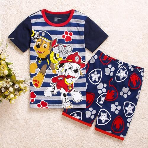 Children's Pajamas Summer Short-sleeved tshirt + shorts sports set Kids Pyjamas Boys Girls Pajamas Baby Sleepers Sleepwear 2-7T