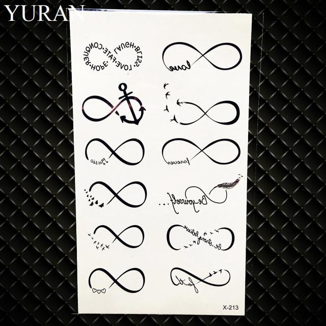 25 Style Black Infinite Temporary Tattoo Stickers Women Hands Fake Tattoo Endless Men Finger Waterproof Tatoos Small Paste