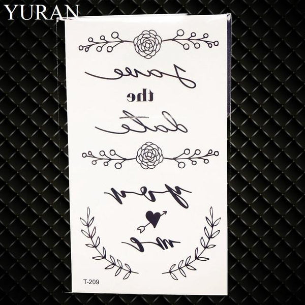 25 Style Black Infinite Temporary Tattoo Stickers Women Hands Fake Tattoo Endless Men Finger Waterproof Tatoos Small Paste