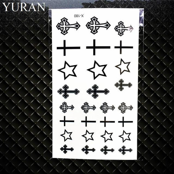 25 Style Black Infinite Temporary Tattoo Stickers Women Hands Fake Tattoo Endless Men Finger Waterproof Tatoos Small Paste