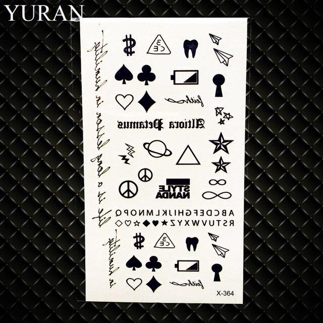 25 Style Black Infinite Temporary Tattoo Stickers Women Hands Fake Tattoo Endless Men Finger Waterproof Tatoos Small Paste