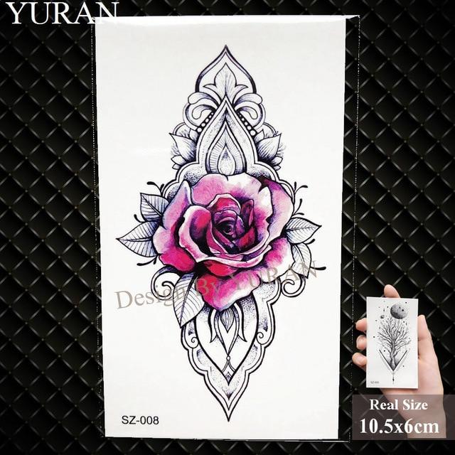 Watercolor Paper Plane Temporary Tattoo Stickers Women Body Art Arm Reed Branch Fake Tatoos Geometry Flower Lavender Tattoo Girl