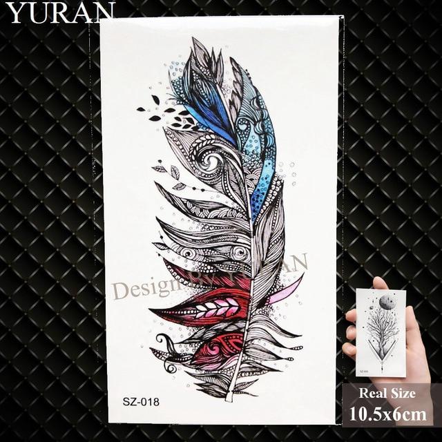 Watercolor Paper Plane Temporary Tattoo Stickers Women Body Art Arm Reed Branch Fake Tatoos Geometry Flower Lavender Tattoo Girl