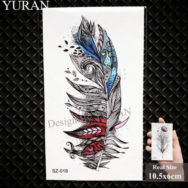 Watercolor Paper Plane Temporary Tattoo Stickers Women Body Art Arm Reed Branch Fake Tatoos Geometry Flower Lavender Tattoo Girl