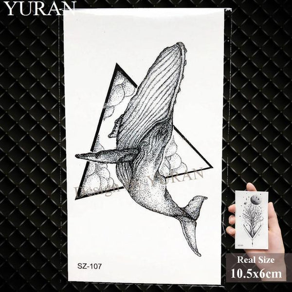 Watercolor Paper Plane Temporary Tattoo Stickers Women Body Art Arm Reed Branch Fake Tatoos Geometry Flower Lavender Tattoo Girl