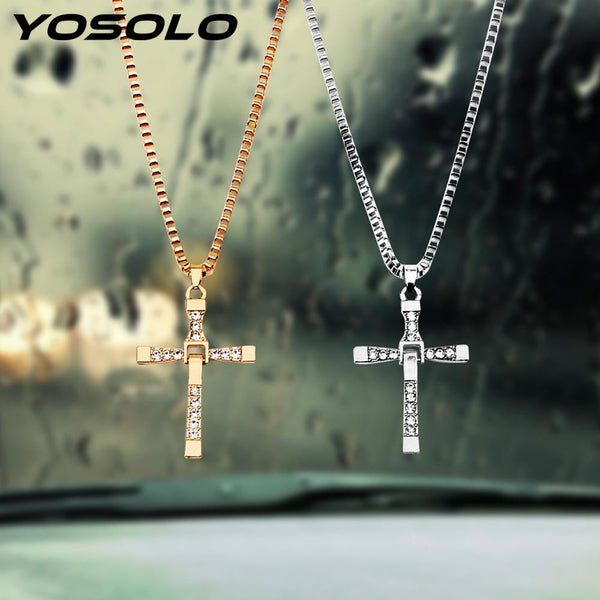 YOSOLO Car Rearview Mirror Hanging Ornament Alloy Car Pendant Car-styling Christian Cross Pendants Auto Accessories Decoration