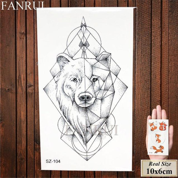 Tiger Face Design Women Tattoos Temporary Body Art Water Transfer Tatoos Fake Animals Men Ankle Sexy Arm Tattoo Makeup Tips