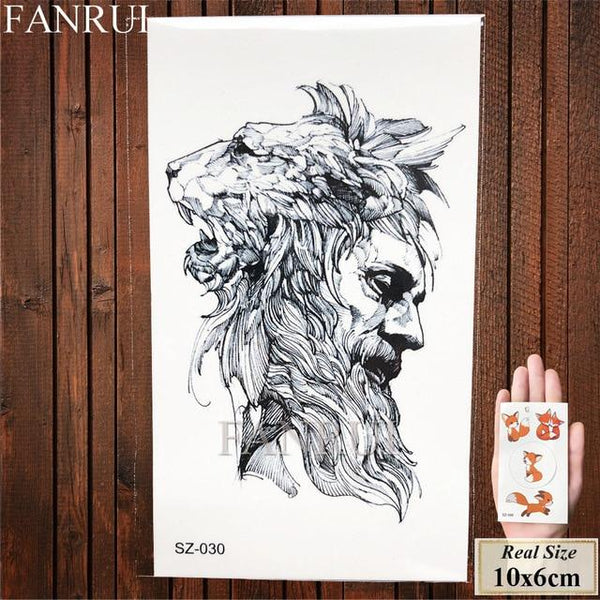 Tiger Face Design Women Tattoos Temporary Body Art Water Transfer Tatoos Fake Animals Men Ankle Sexy Arm Tattoo Makeup Tips