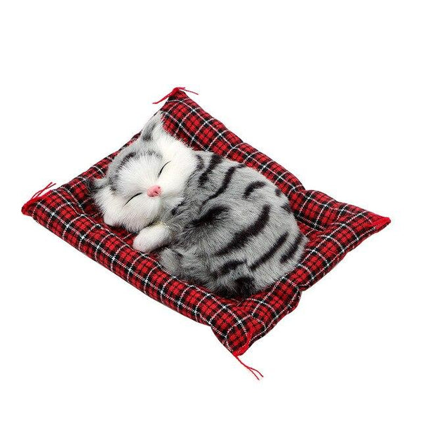 Car Ornaments Cute Simulation Sleeping Cats Dashboard Decoration Lovely Plush Kittens Doll Toy Car-styling Interior Accessories
