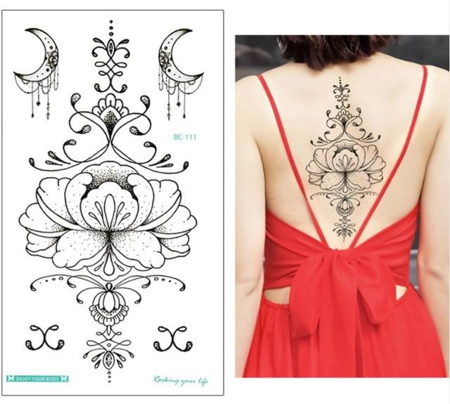 New designs Chest Flash Tattoo large rose flower dragonfly shoulder arm Sternum tattoos henna body/back paint Under breast skull