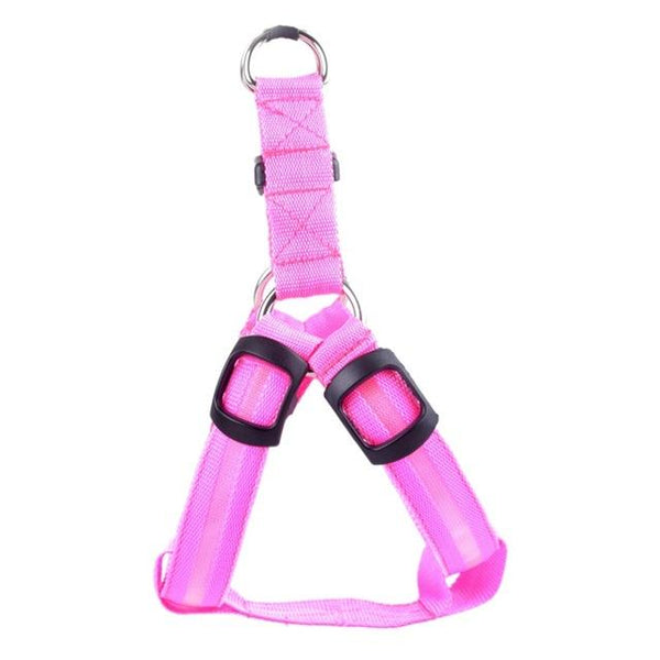 Pet Dog LED Glowing Harnesses Battery Operated Light Chest Strap Puppy Dog Fashion Glow Nylon Harnesses Outdoor Walking Supplies