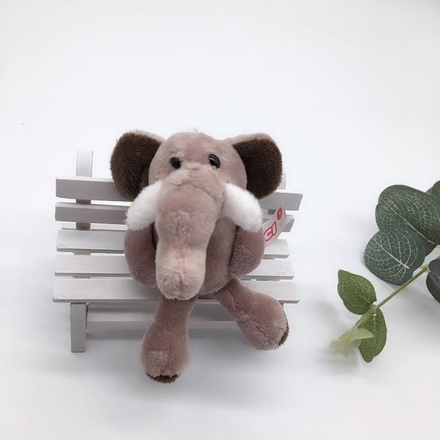 1PC 10cm NICI Jungle Brother Plush Keychains Toys Stuffed Tiger Elephant Plush Animals Phone Key Chain Bag Couple Pendant Doll