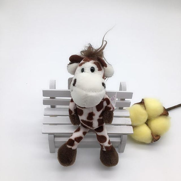 1PC 10cm NICI Jungle Brother Plush Keychains Toys Stuffed Tiger Elephant Plush Animals Phone Key Chain Bag Couple Pendant Doll