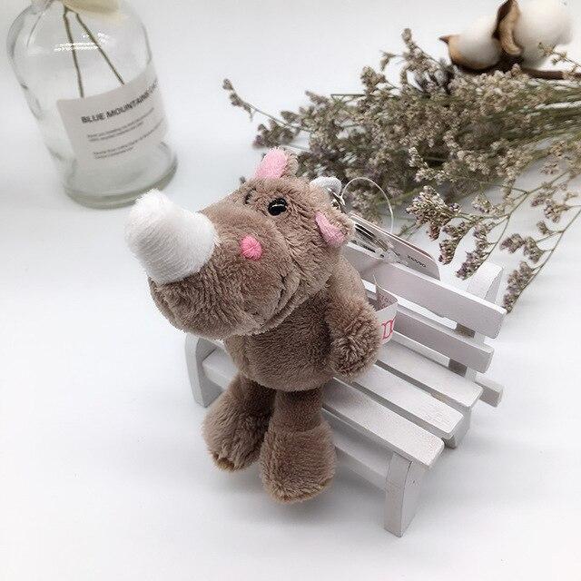 1PC 10cm NICI Jungle Brother Plush Keychains Toys Stuffed Tiger Elephant Plush Animals Phone Key Chain Bag Couple Pendant Doll