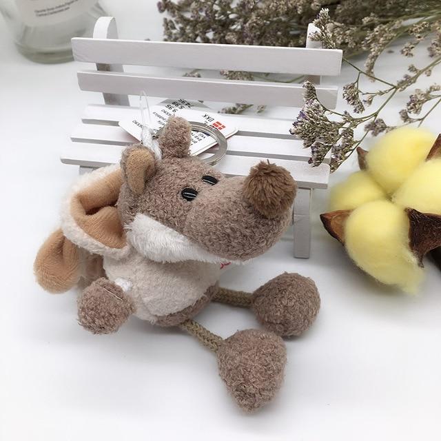1PC 10cm NICI Jungle Brother Plush Keychains Toys Stuffed Tiger Elephant Plush Animals Phone Key Chain Bag Couple Pendant Doll