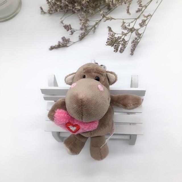 1PC 10cm NICI Jungle Brother Plush Keychains Toys Stuffed Tiger Elephant Plush Animals Phone Key Chain Bag Couple Pendant Doll