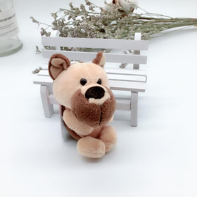 1PC 10cm NICI Jungle Brother Plush Keychains Toys Stuffed Tiger Elephant Plush Animals Phone Key Chain Bag Couple Pendant Doll