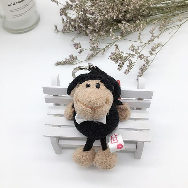1PC 10cm NICI Jungle Brother Plush Keychains Toys Stuffed Tiger Elephant Plush Animals Phone Key Chain Bag Couple Pendant Doll