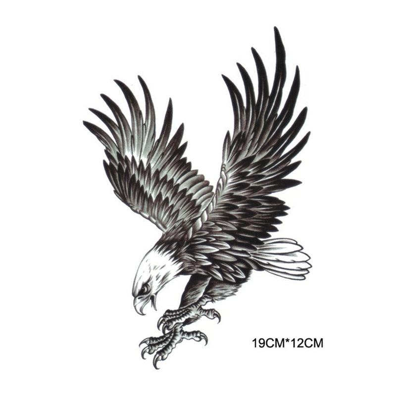 2P Flower Fake Tattoos StickerWaterproof Eagle Temporary Tattoos 3D 8.24