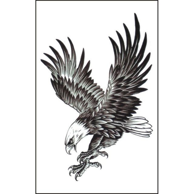 2P Flower Fake Tattoos StickerWaterproof Eagle Temporary Tattoos 3D 8.24