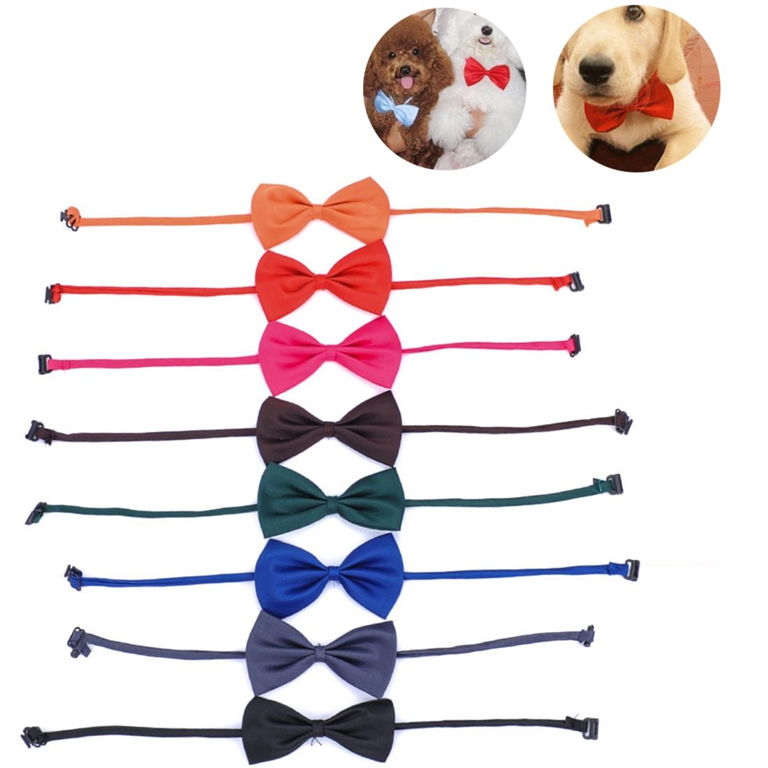Multi Colors Cute Dog Puppy Cat Kitten Pet Toy Kid Solid Bow Tie Necktie Clothes Cat Dog Necktie Pets Grooming Accessories