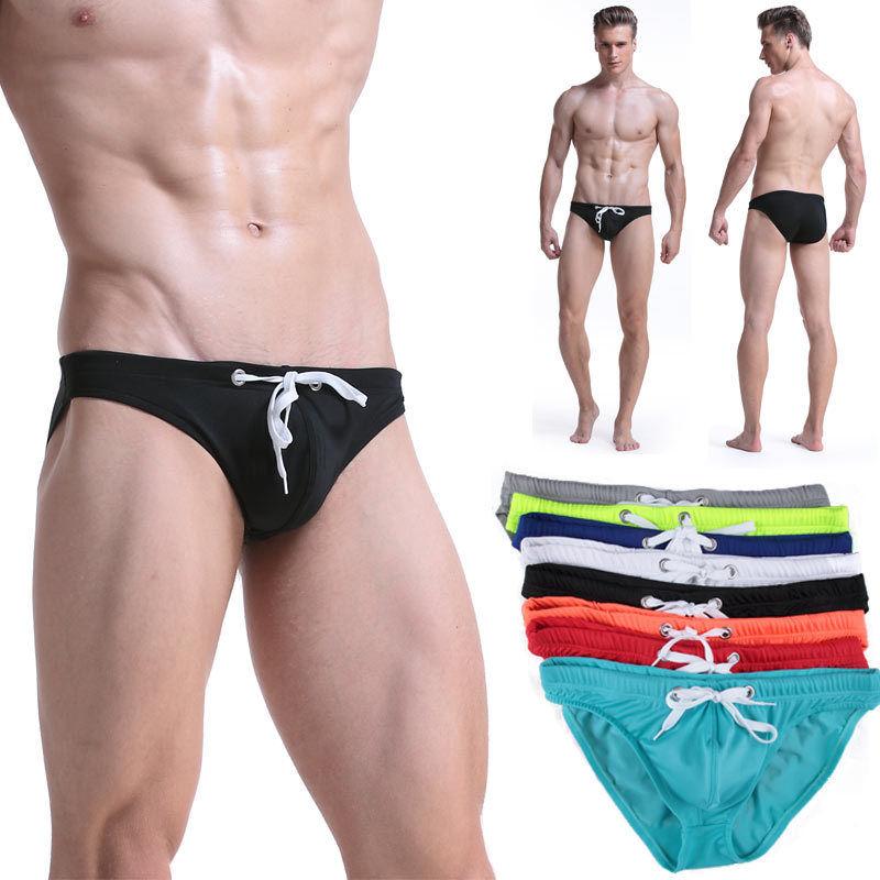 Men Swimsuit Briefs 2019 Hot Sale Mens Swim Shorts Swimming Trunks Surf Boardshorts Beach Swimwear Solid Soft Summer Bating
