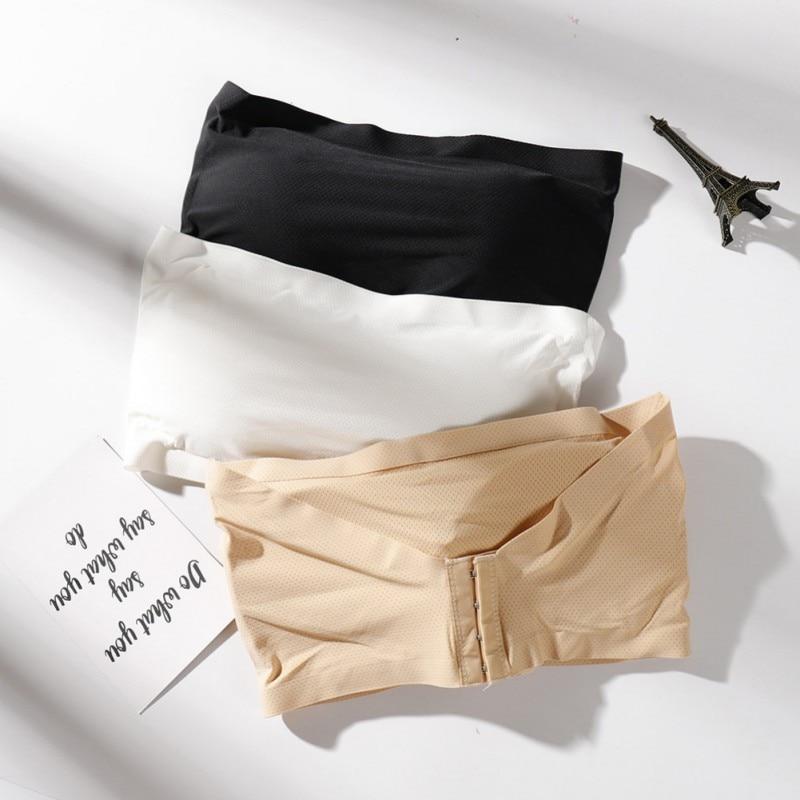 N Fashion Strapless Seamless Tops Women Stretch Sexy Soft Bra Push Up Wire Free Padded S Four Hook-and-eye Underwear 2019