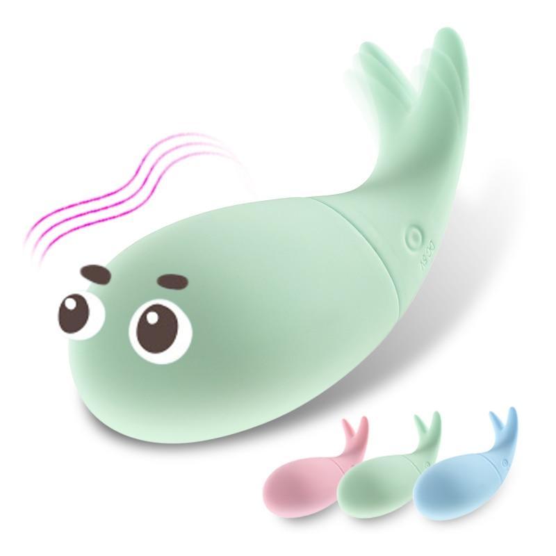 USB Chargedble G-spot Cute Fish Shape Vibrator 10 Speeds Vibrating Vagina Egg Clitoris Stimulation Adult Sex Toy for Couples