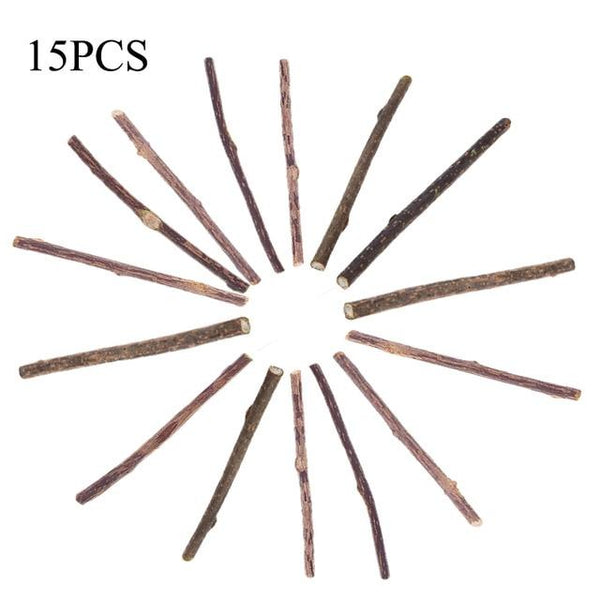 15/20/25/50pcs Pure Natural Catnip Pet Cat Toy Molar Toothpaste Branch Cleaning Teeth Silver Vine Cat Snacks Sticks Pet Supplies