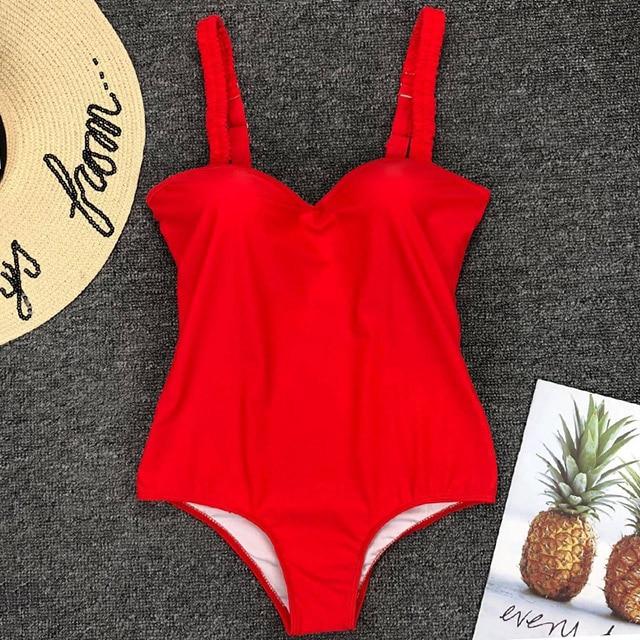 NEW 2019 Underwire Bra Cup One Piece Swimsuit Women Push Up Swimwear Female Monokini Bather Bathing Suit Swim Wear Sexy Bodysuit