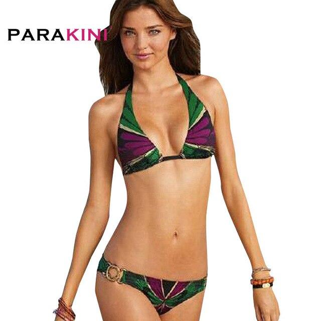 PARAKINI 2018 NEW Crystal Rhinestone Bikinis Set Women Push Up Diamond Swimwear Halter Top Bra Swimsuits Beach Wear Bathing Suit