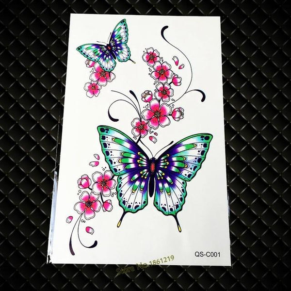 New Vivid 3D Tattoo Red Lip Cherry Strawberry Pumpkin Design Flash Temporary Tattoo Sticker Men Women Body Art Fake Tattoo G3D33