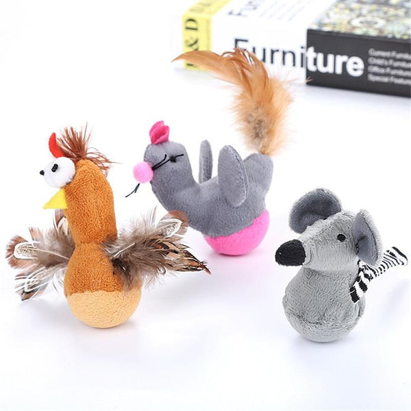 Pet Cat Kitten Dog Playing Toy False Mouse chicken bird Rat Toys Free Shipping Colors Randomly Multicolor