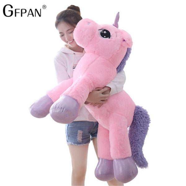 Giant 80/60cm Unicorn Plush Toy Soft Stuffed Popular Cartoon Unicorn Dolls Animal Horse Toy High Quality Toys for Children Girls
