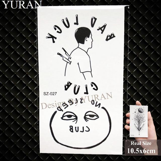 YURAN New Black Gun Men Fashoin Tattoo Stickers Women Body Arm Temporary Tattoo AK Rifle Waterproof Tatoos Sniper Transferable