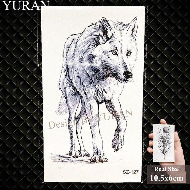 YURAN New Black Gun Men Fashoin Tattoo Stickers Women Body Arm Temporary Tattoo AK Rifle Waterproof Tatoos Sniper Transferable