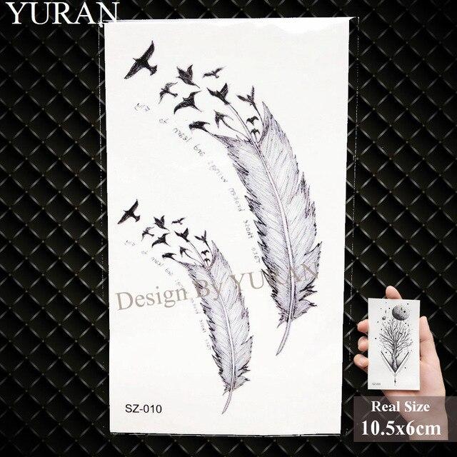 YURAN New Black Gun Men Fashoin Tattoo Stickers Women Body Arm Temporary Tattoo AK Rifle Waterproof Tatoos Sniper Transferable