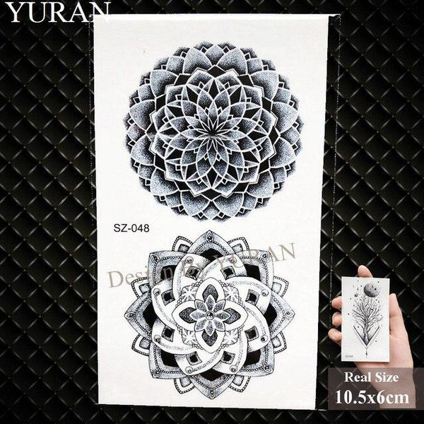YURAN New Black Gun Men Fashoin Tattoo Stickers Women Body Arm Temporary Tattoo AK Rifle Waterproof Tatoos Sniper Transferable