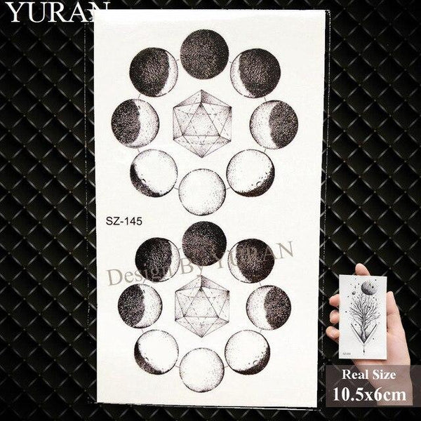YURAN New Black Gun Men Fashoin Tattoo Stickers Women Body Arm Temporary Tattoo AK Rifle Waterproof Tatoos Sniper Transferable