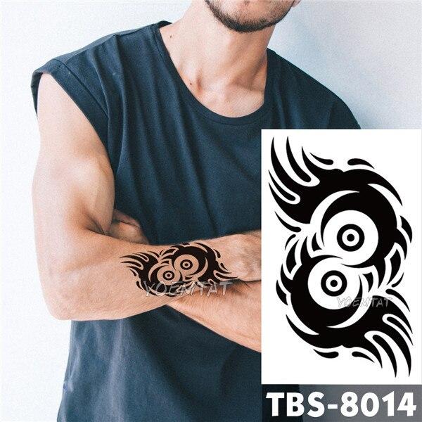Waterproof Temporary Tattoo men's fire tatoo eagle lotus Mandala eye flame totem 12*19cm Water Transfer Fake tatto for man