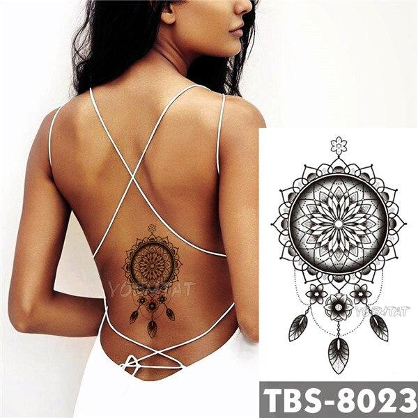 Waterproof Temporary Tattoo men's fire tatoo eagle lotus Mandala eye flame totem 12*19cm Water Transfer Fake tatto for man