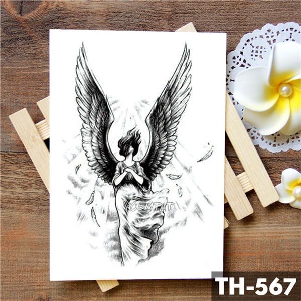 Wing Holy Angel Waterproof Temporary Tattoo Sticker Brave knight Warrior Flash Tattoos Body Art Arm Fake Tatoo
