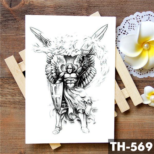 Wing Holy Angel Waterproof Temporary Tattoo Sticker Brave knight Warrior Flash Tattoos Body Art Arm Fake Tatoo