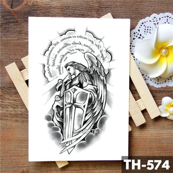 Wing Holy Angel Waterproof Temporary Tattoo Sticker Brave knight Warrior Flash Tattoos Body Art Arm Fake Tatoo